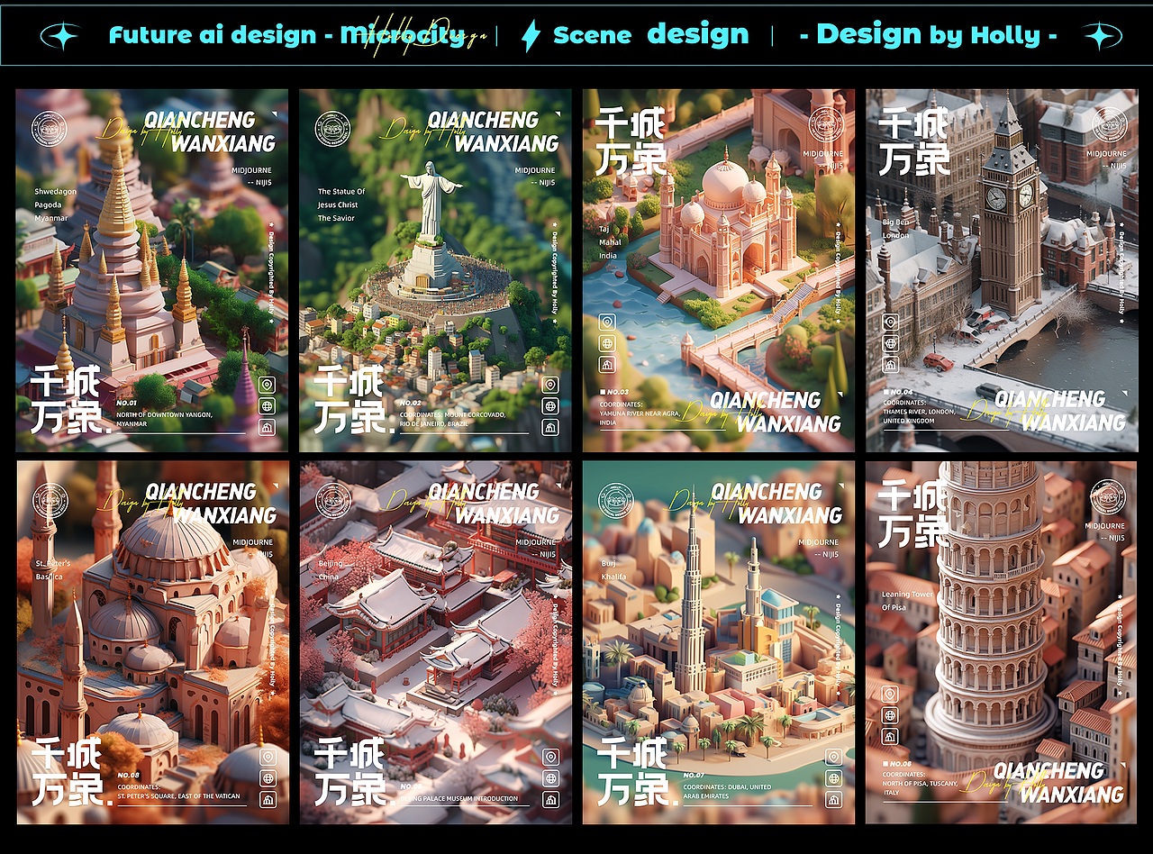 千城万象|一起看世界|微缩城市地标建筑（图ZMzU4NDAyNjU2） - AI作品 - 站酷设计师设计师Holly原创素材 - 站酷ZCOOL