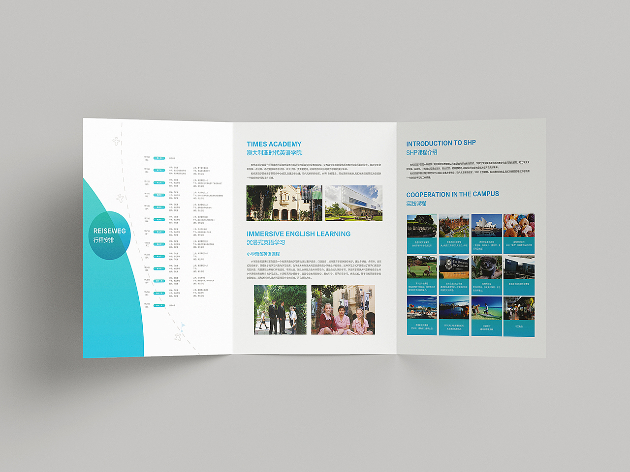 折页设计丨三折页 深大蔚来澳大利亚冬令营折页设计（图ZMzQ1ODYyNjk2） - 宣传物料 - 站酷设计师一只设计虫原创素材 - 站酷ZCOOL