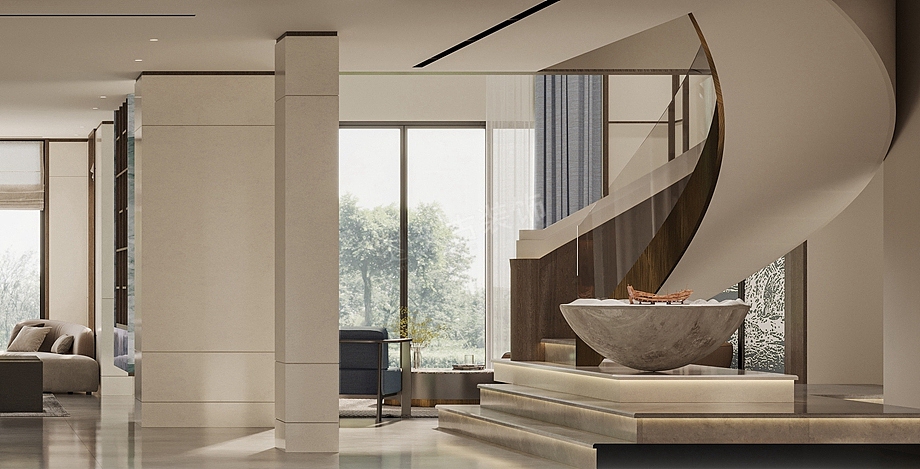 恒大御景半岛装修案例,800㎡双拼别墅设计图,天古装饰