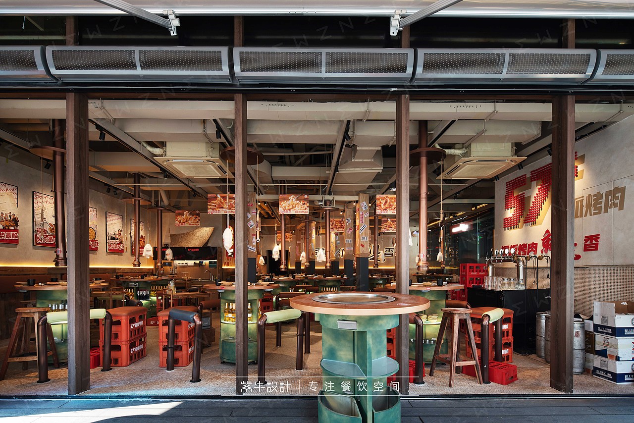 紫牛出品 | 57°湘派烤肉（坡子街店）（图ZMzEzNDI2NTY0） - 酒店餐饮设计 - 站酷设计师紫牛餐饮空间设计原创素材 - 站酷ZCOOL