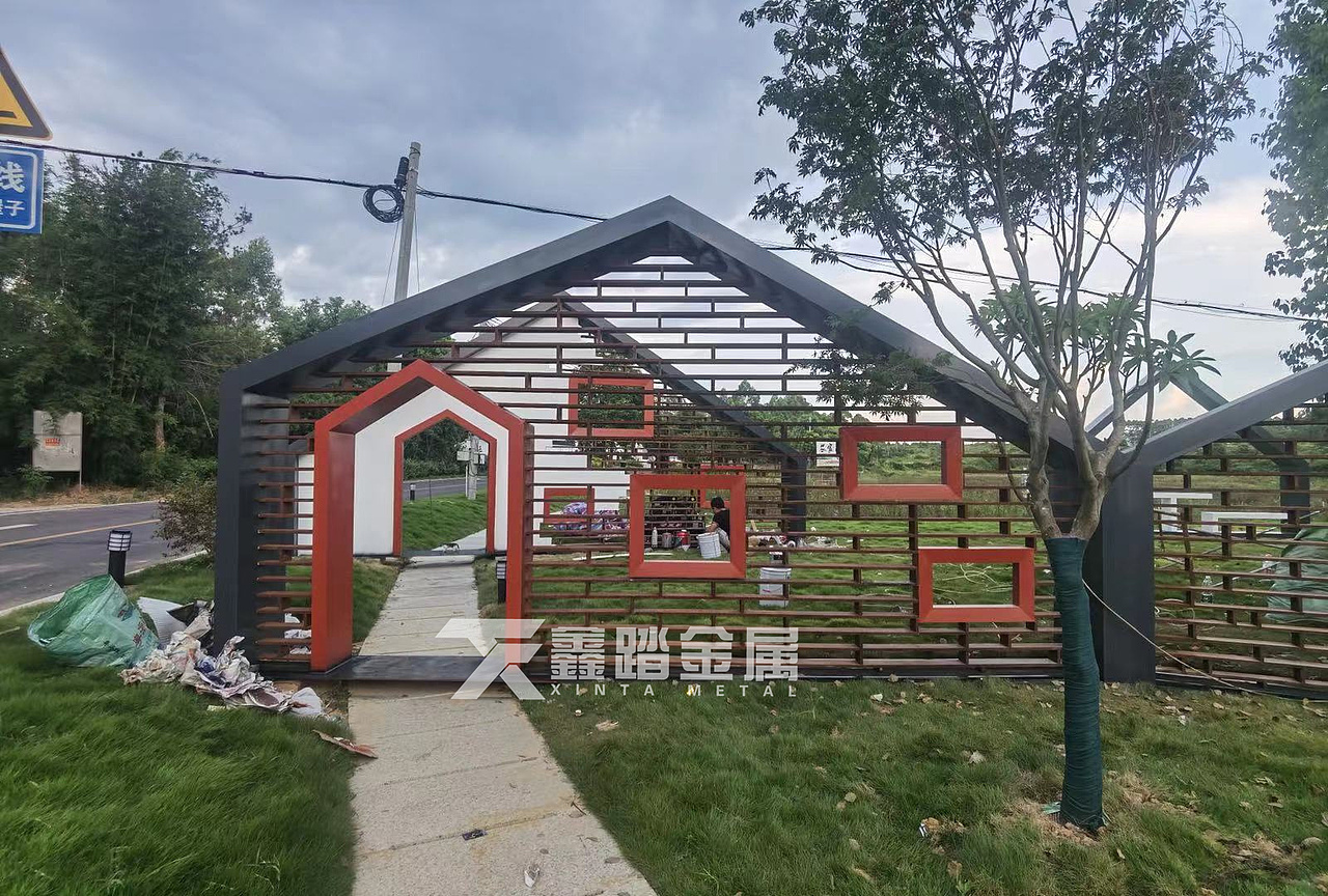 河源灯塔盆地景观雕塑小品不锈钢仿真麦穗雕塑实景案例