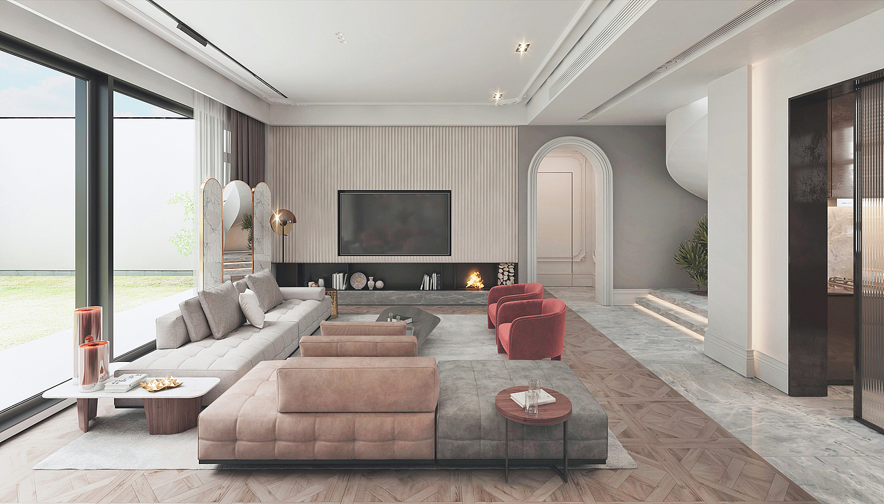 造型独特的法式裙摆造型的沙发,将宫廷气质巧妙展现