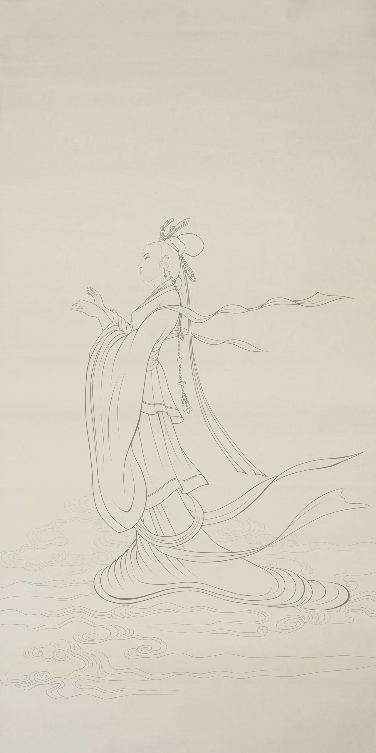 我的仿古工笔画《洛神图》