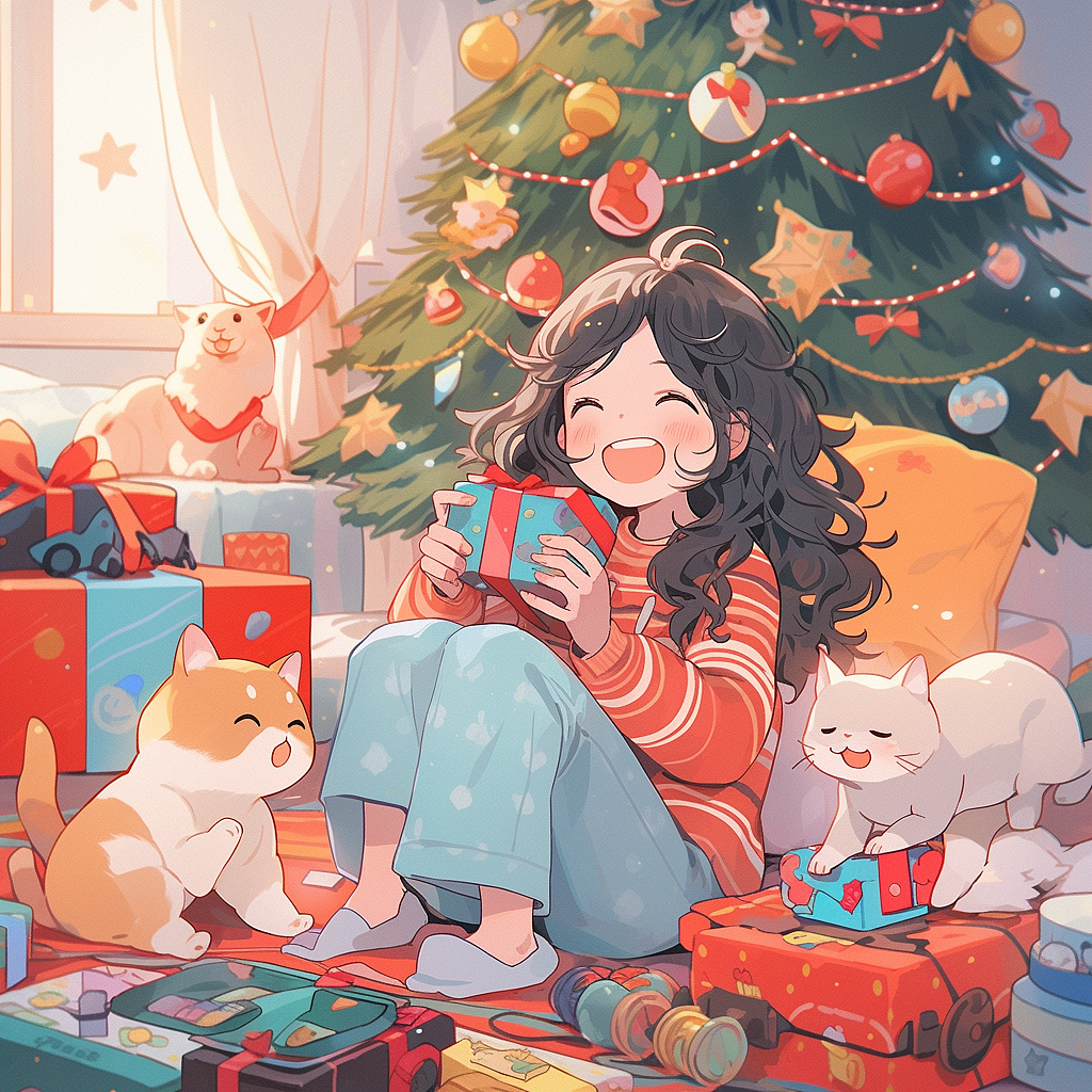 AIGC 圣诞中的情侣 1