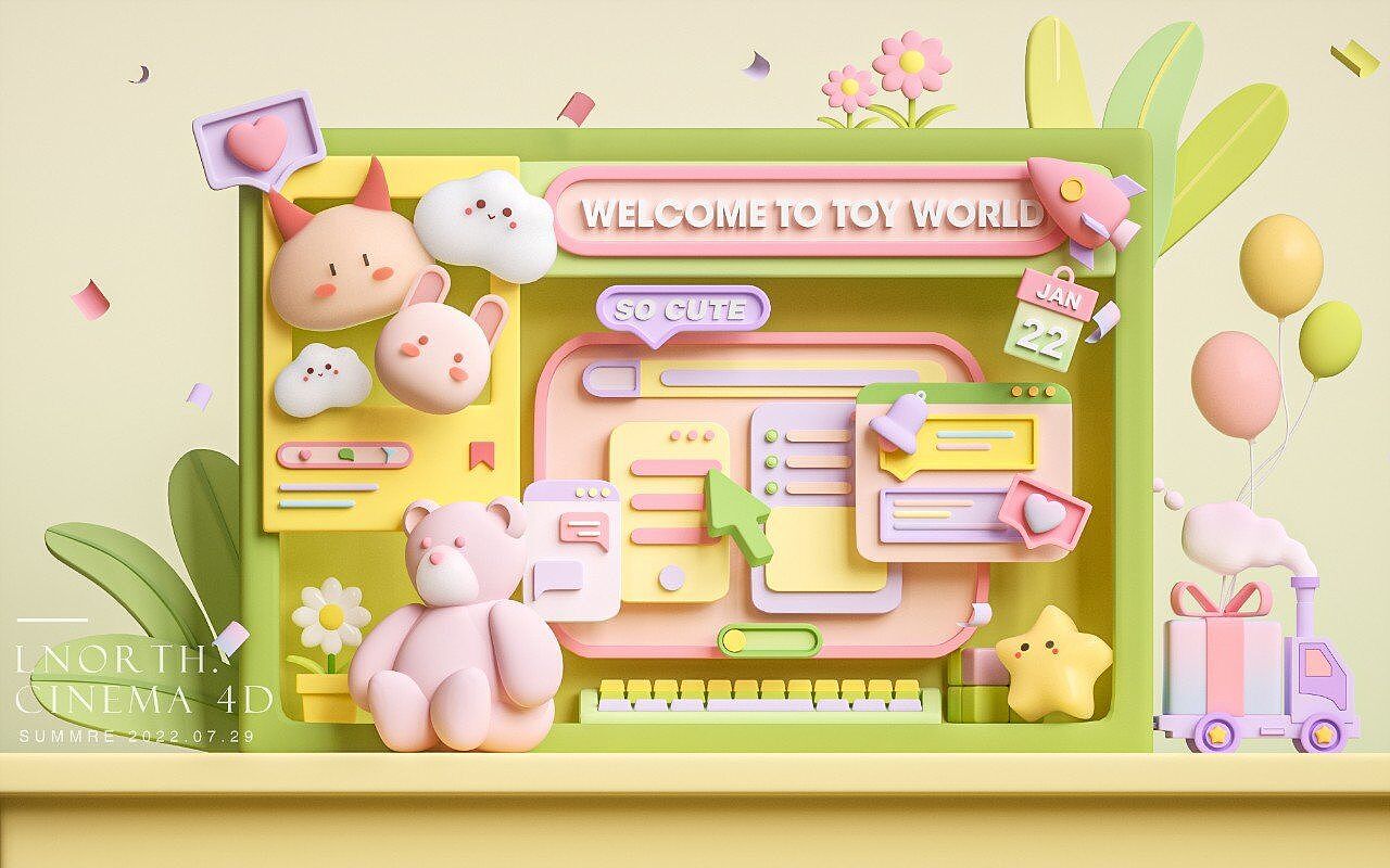 C4D零基础第五期学员作品——NiaoNiao的C4D课堂（上)（图ZMzE2Mzg1NDI4） - 场景 - 站酷设计师我就是NiaoNiao原创素材 - 站酷ZCOOL