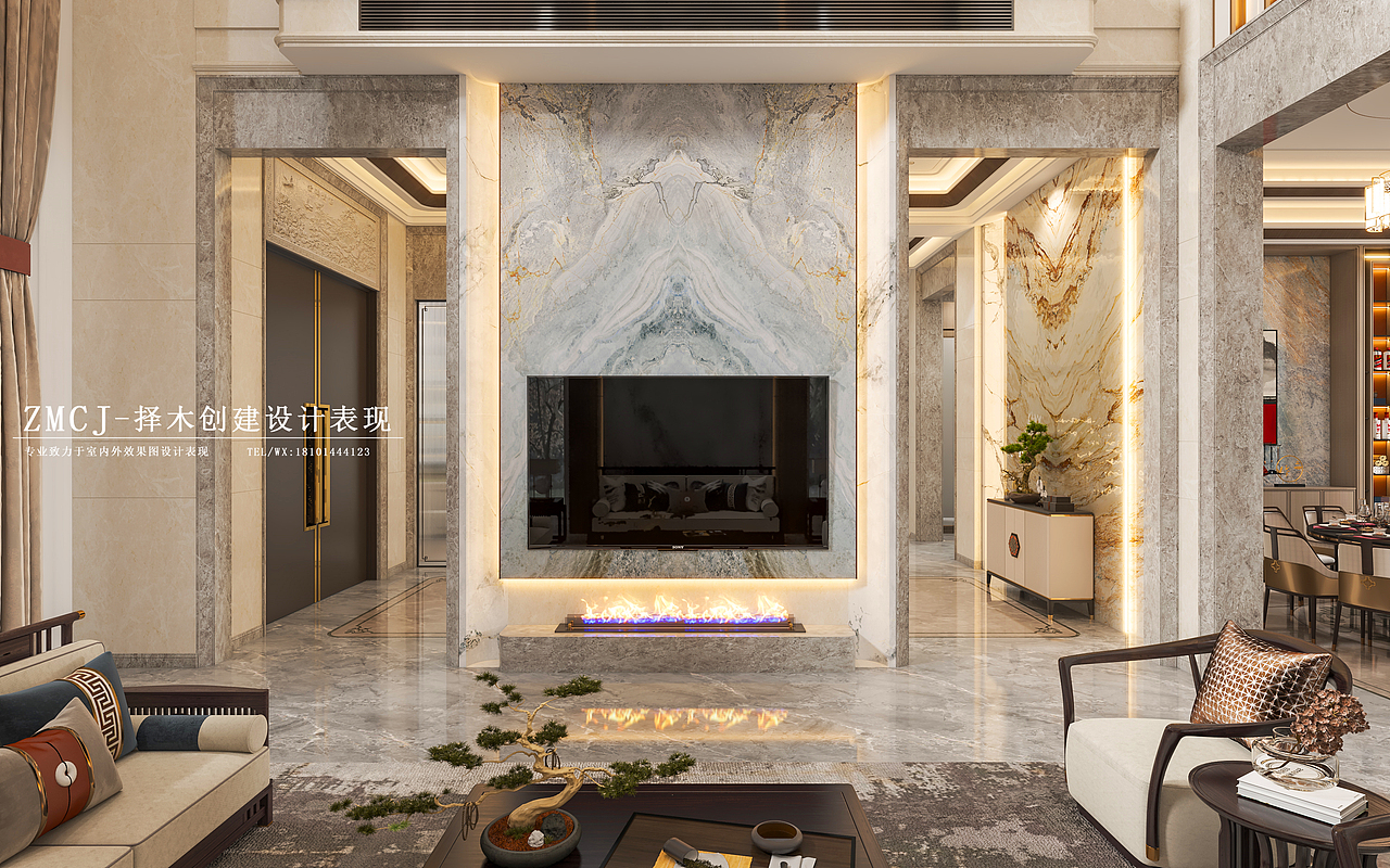 现代轻奢别墅案例分享-择木创建静静