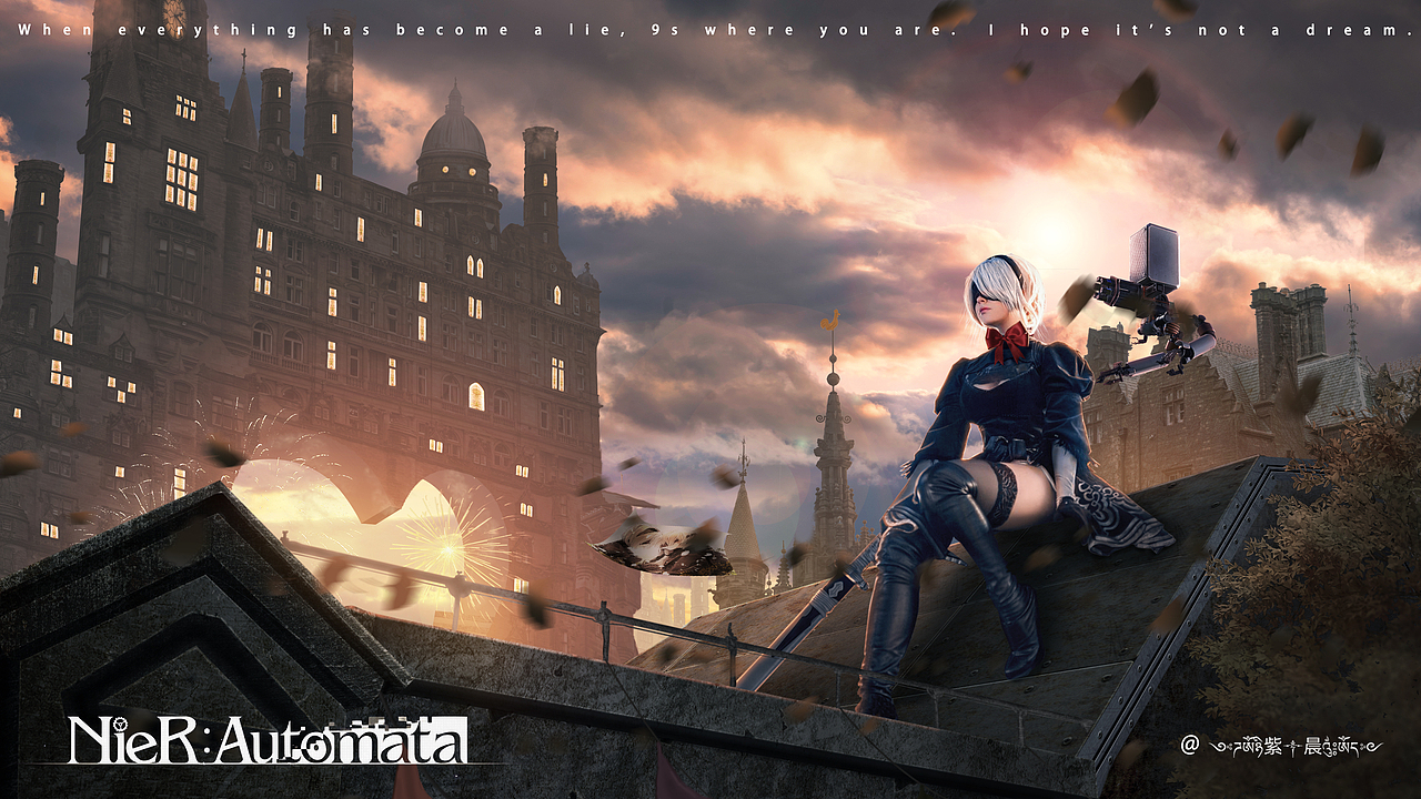 机械纪元2B小姐姐cos合成，，游戏影视ps平面合成（图ZMzM2ODkyMzcy） - 其他平面 - 站酷设计师紫晨cy原创素材 - 站酷ZCOOL