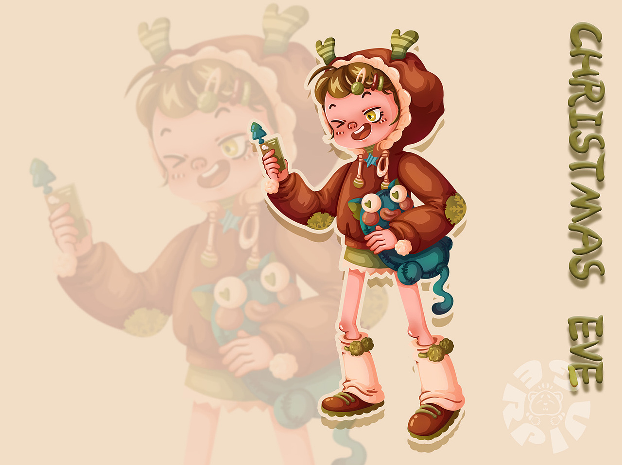 《小红帽》衍生剧——圣诞夜之奶奶教你做狼（图ZMzQ2MjEzMzMy） - 儿童插画 - 站酷设计师二瓶漫天原创素材 - 站酷ZCOOL