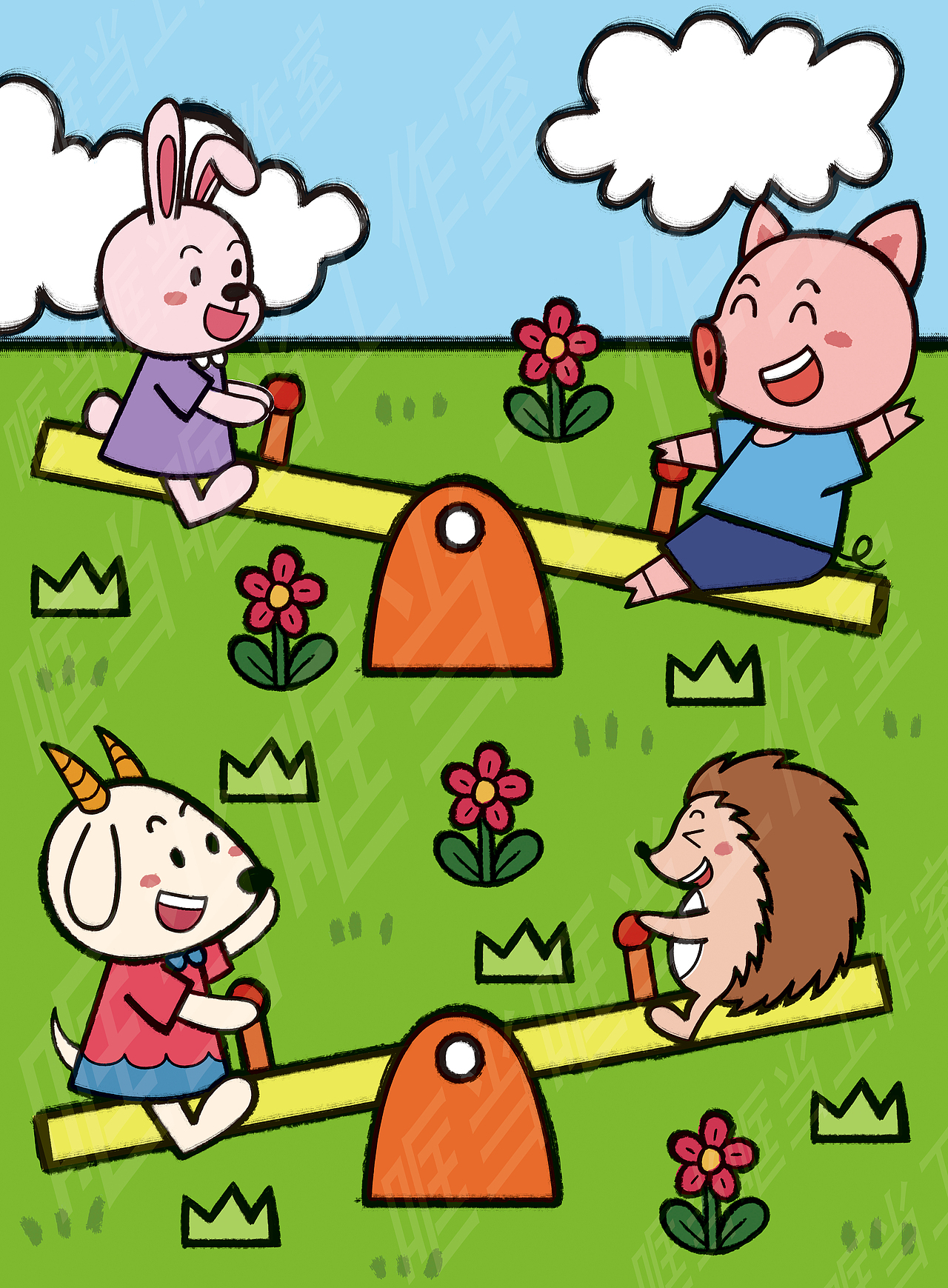 趣味儿童贴纸书（图ZMzU2MTg5ODM2） - 儿童插画 - 站酷设计师哐当哐当工作室原创素材 - 站酷ZCOOL