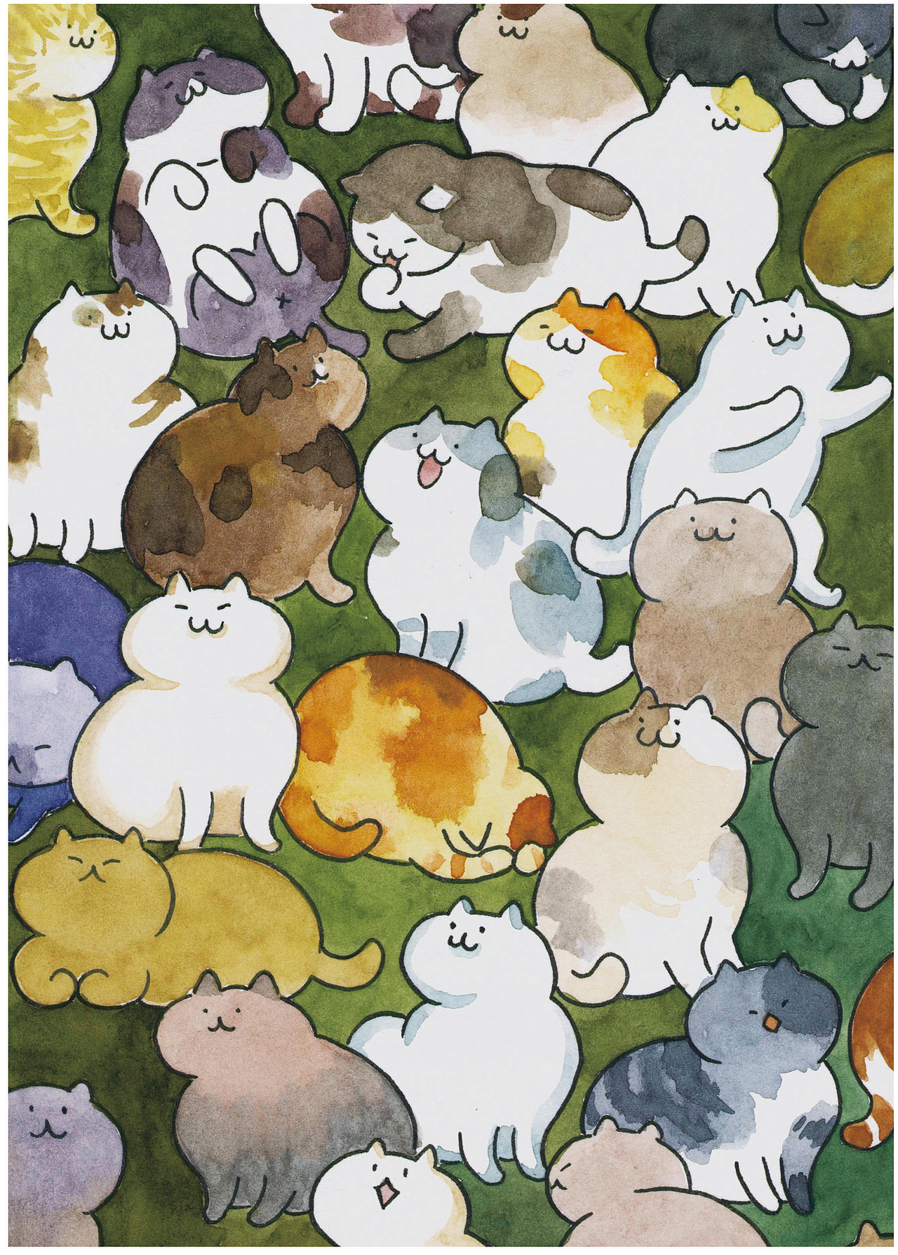 猫咪在草坪上（图ZMzMyMTk5Njgw） - 艺术插画 - 站酷设计师七芽原创素材 - 站酷ZCOOL