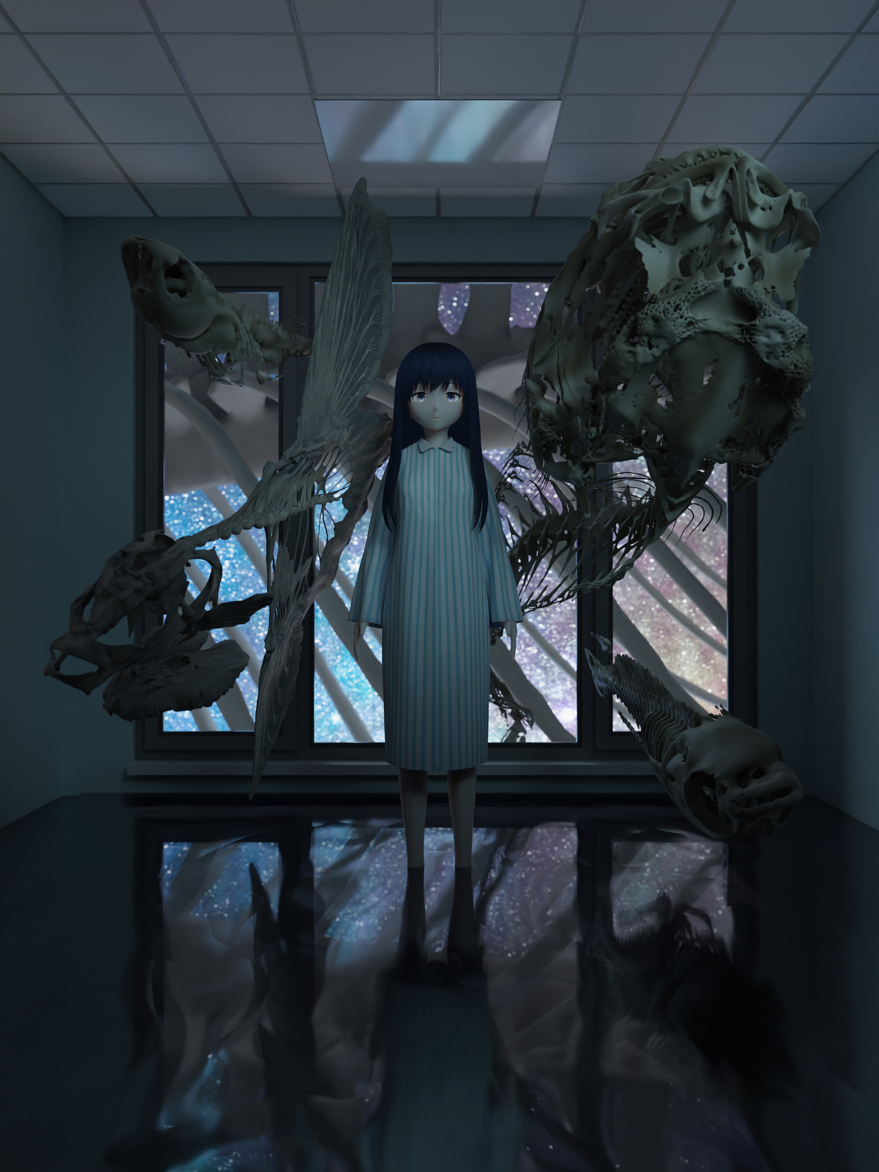 日系动漫人物写实渲染场景插图