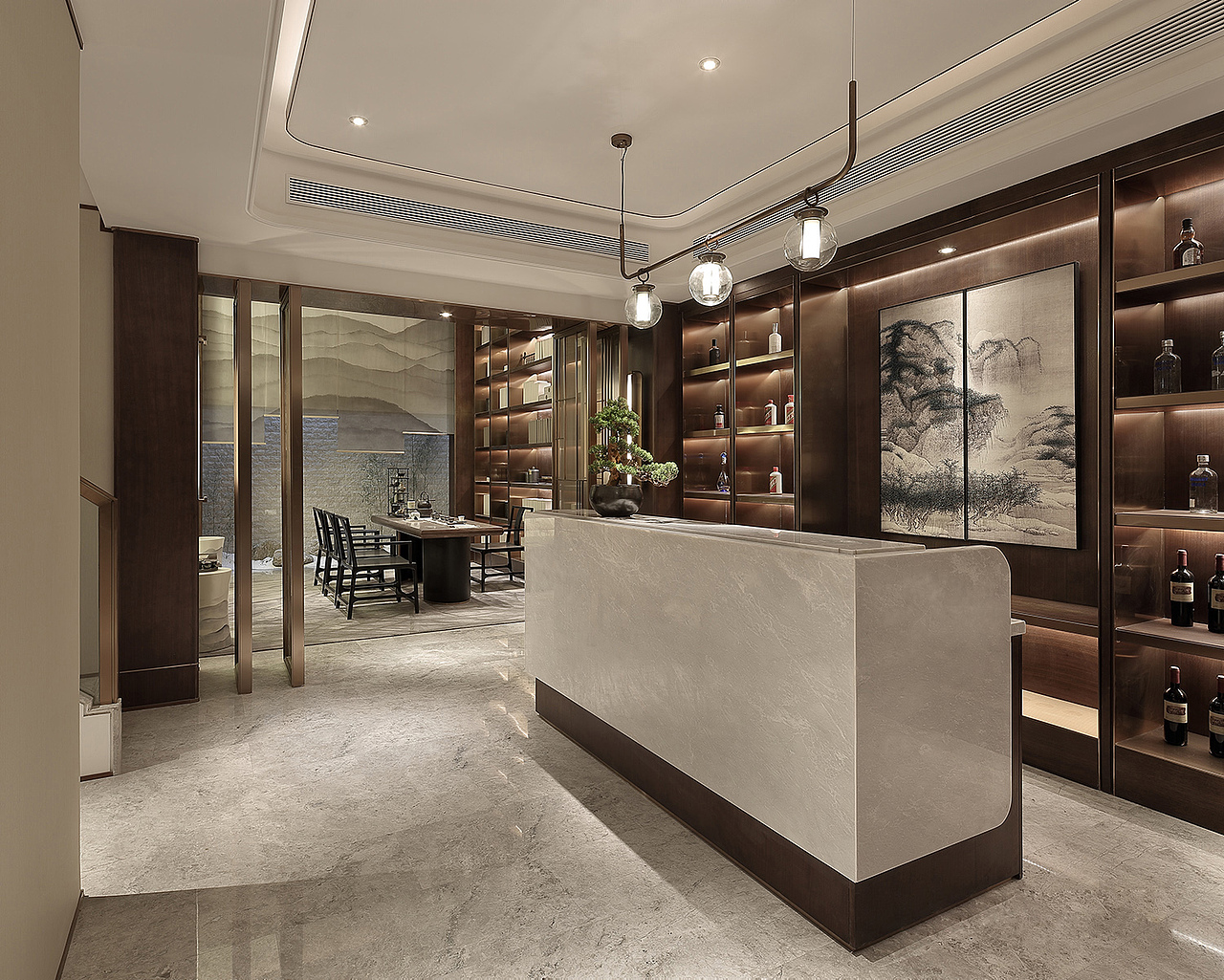 悦云庄A户型样板间-新中式