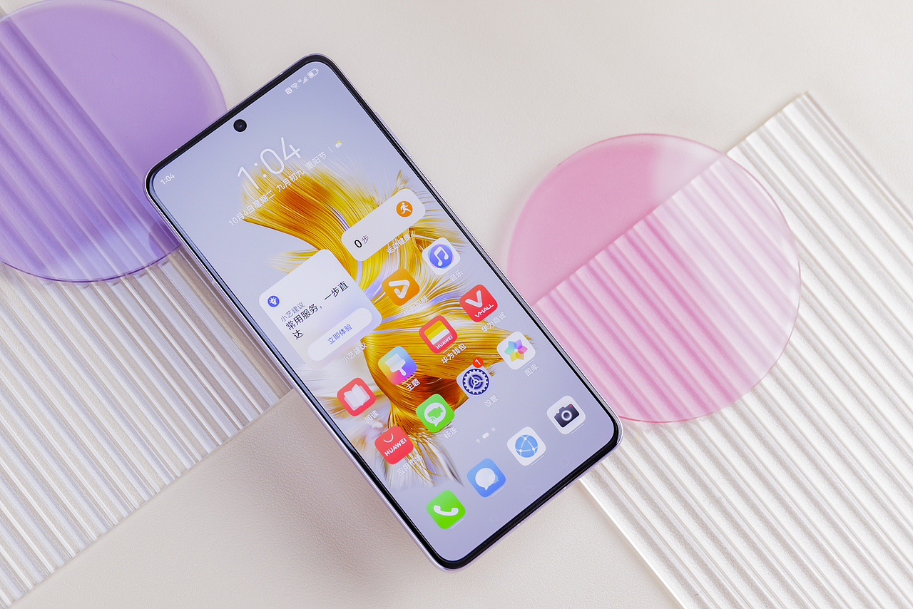 华为Mate50E流光紫图赏