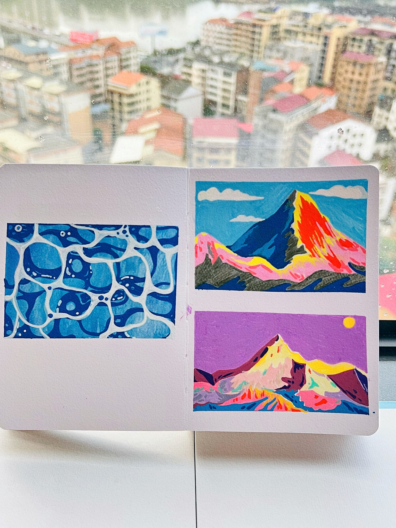 山川河流|丙烯马克笔手绘day4（图ZMzIzNzY0Njcy） - 艺术插画 - 站酷设计师初七37原创素材 - 站酷ZCOOL