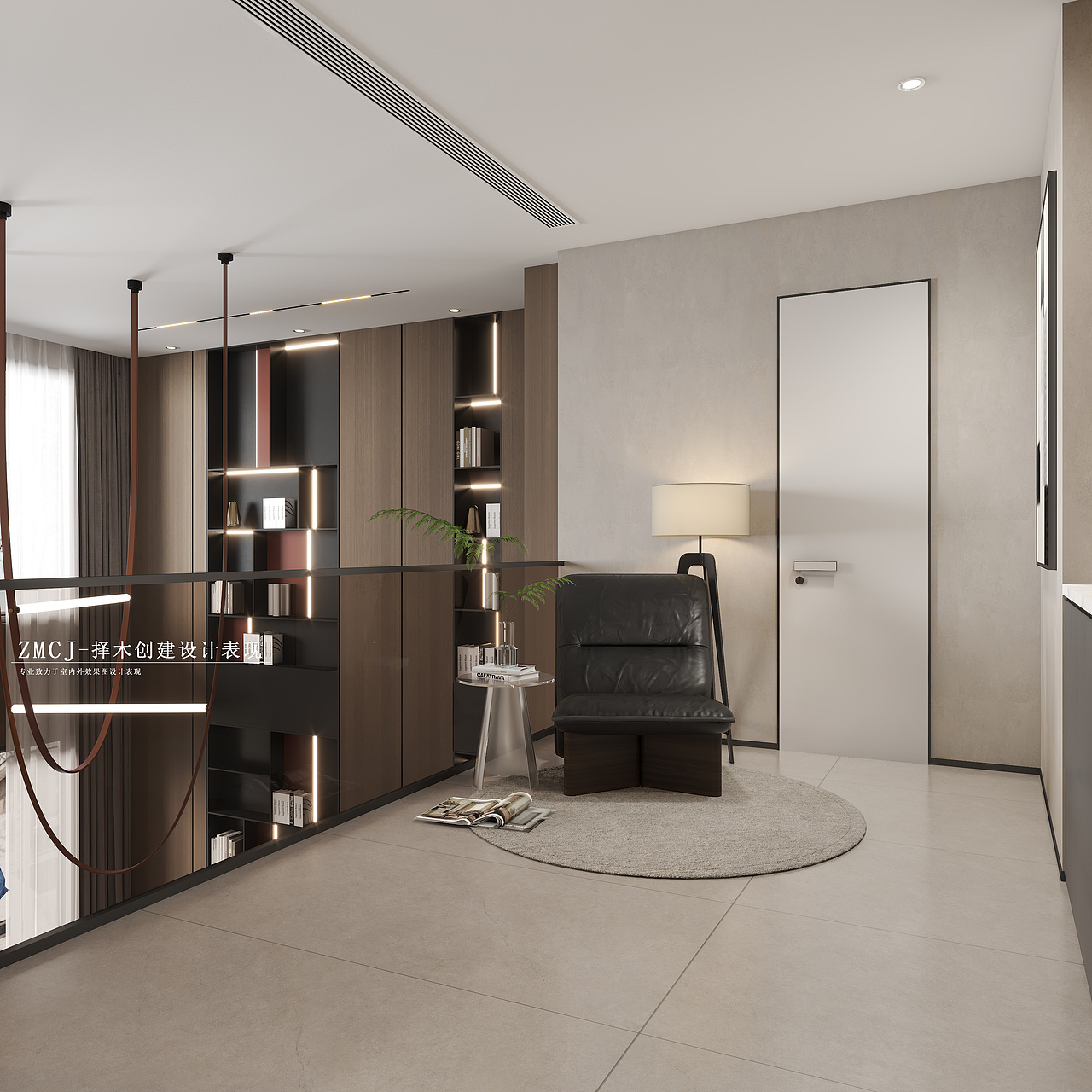 现代轻奢挑空别墅客餐厅厨房效果—择木创建柒柒效果图（图ZMzU1MTgwMzMy） - 家装设计 - 站酷设计师柒柒效果图原创素材 - 站酷ZCOOL