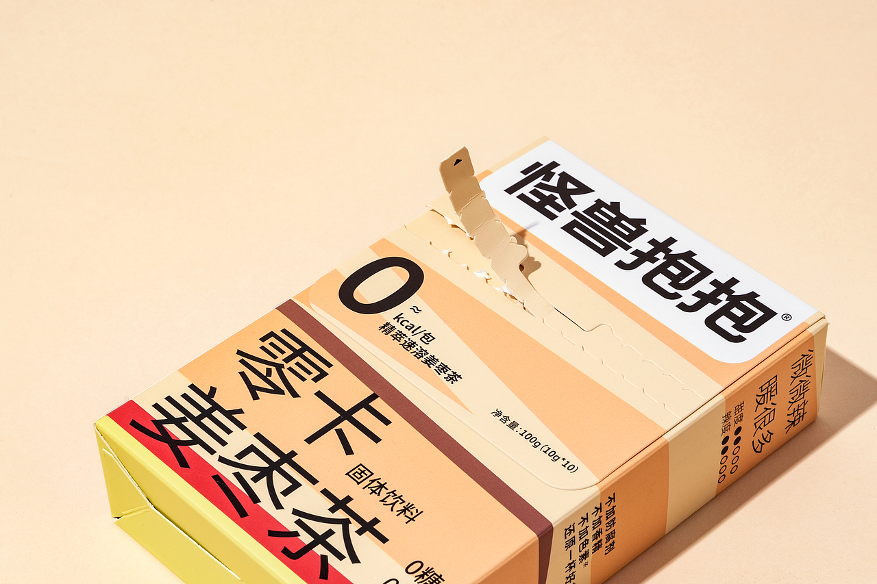 零卡姜枣茶包装设计/怪兽抱抱