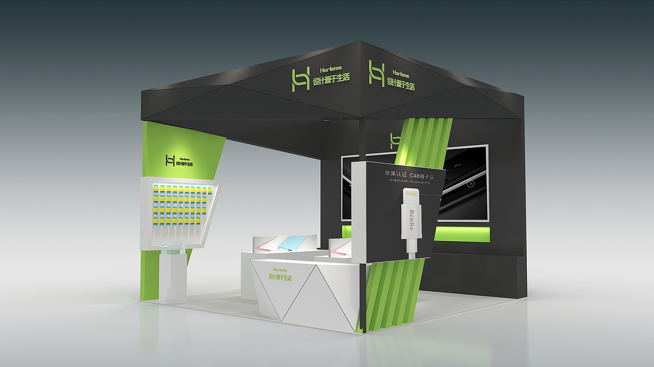 36平 三面开 展台展厅设计