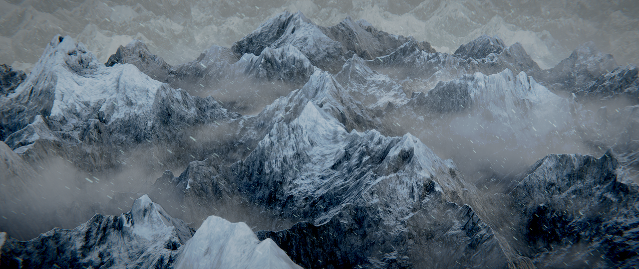 blender自然环境雪山制作