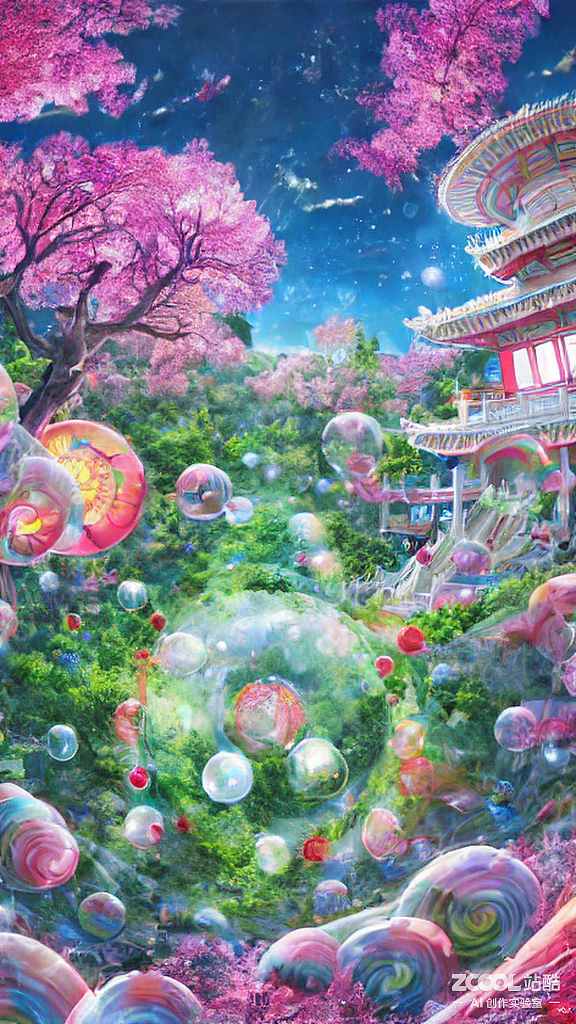#AI创作实验室#中国风泡泡糖果岛