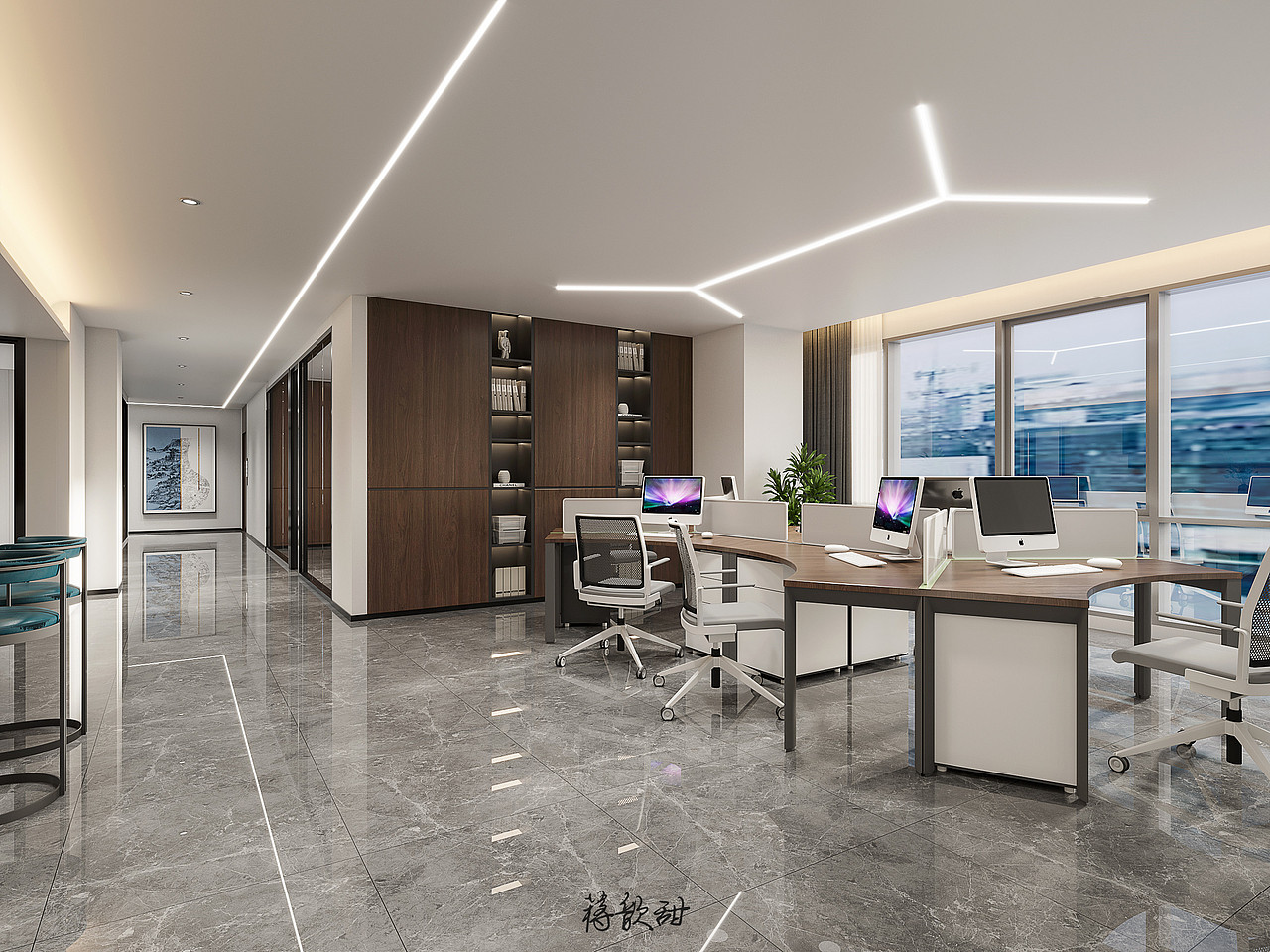 办公室——删繁就简，不失调性（图ZMzA2NDMzNTU2） - 商业空间设计 - 站酷设计师歆甜呀原创素材 - 站酷ZCOOL