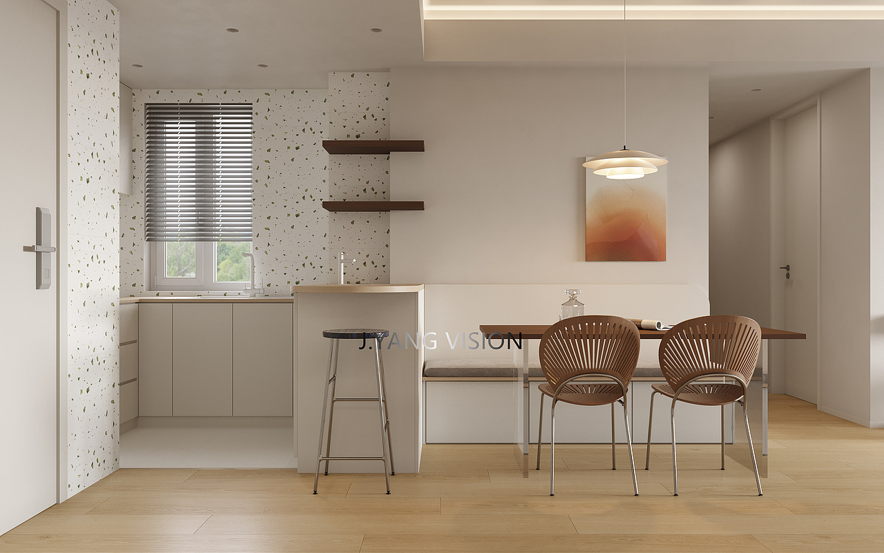 奶油风《客餐厅》（图ZMzE5MzE0OTcy） - 家装设计 - 站酷设计师静静表现原创素材 - 站酷ZCOOL