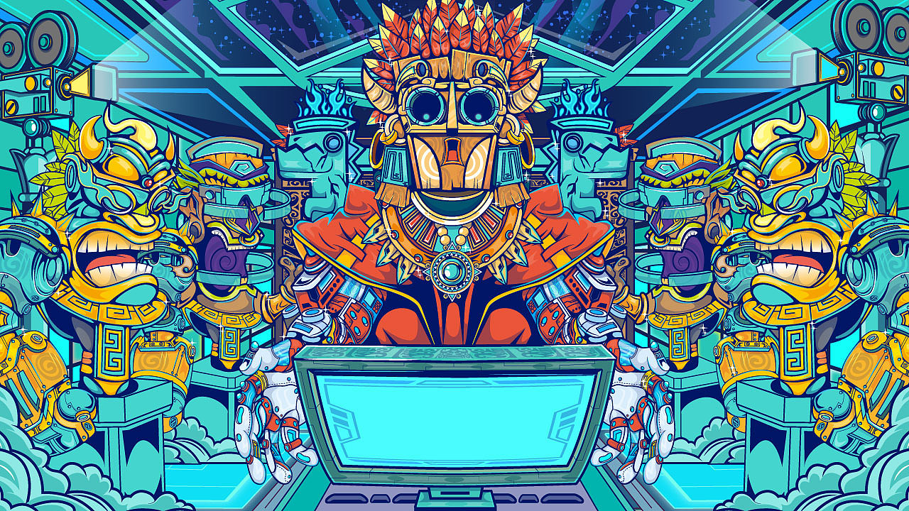 古设纪元 | 机械类kv插画 手机图标/壁纸设计