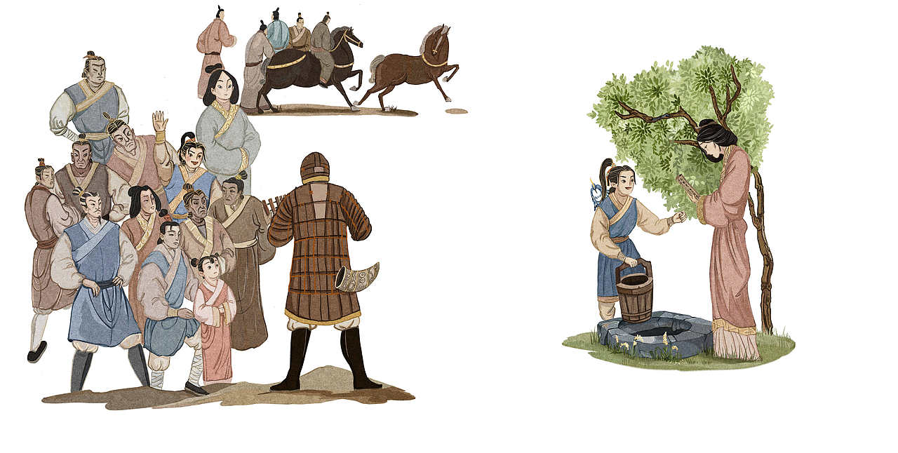 绘本《楚辞-国殇》（图ZMzQ0Mjg5NTQ4） - 儿童插画 - 站酷设计师盛明圆原创素材 - 站酷ZCOOL