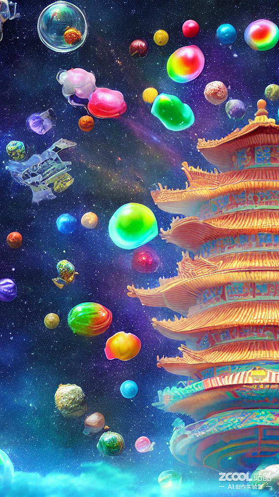 #AI创作实验室#中国风泡泡糖果岛