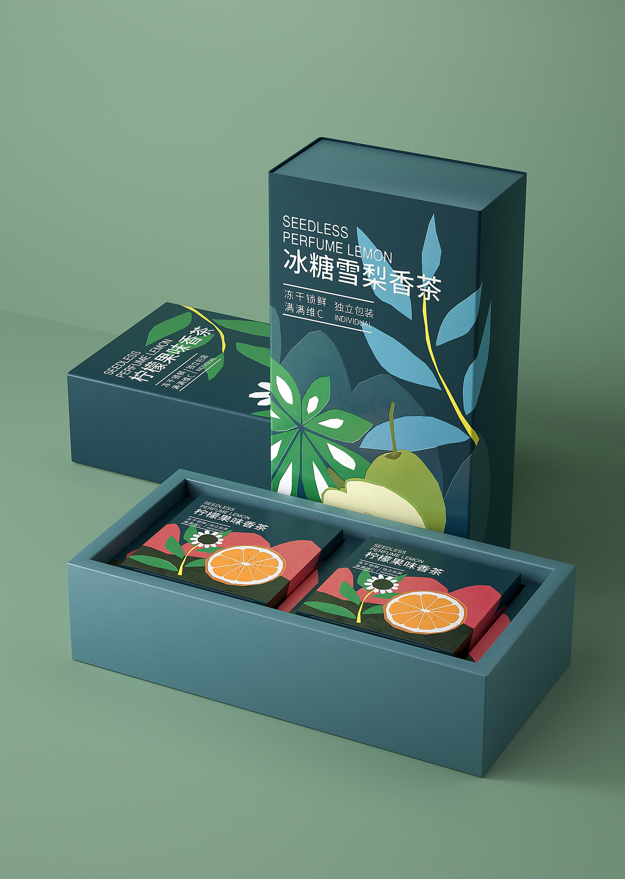 插画 包装设计 饮品包装设计 食品包装 柠檬茶包装