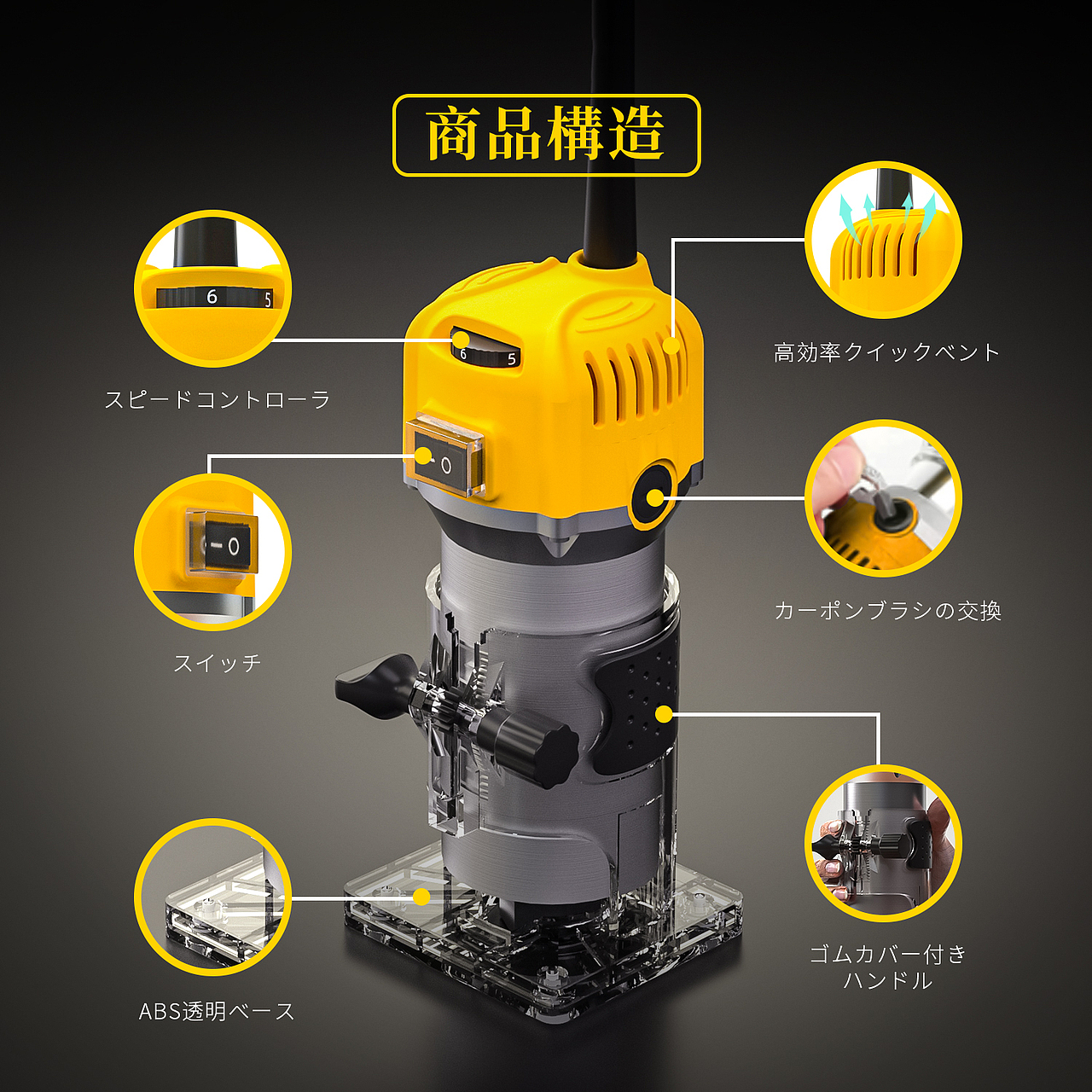 木工修边机亚马逊详情页（图ZMzA3OTgxNjg4） - 工业用品/机械 - 站酷设计师子猫武人原创素材 - 站酷ZCOOL