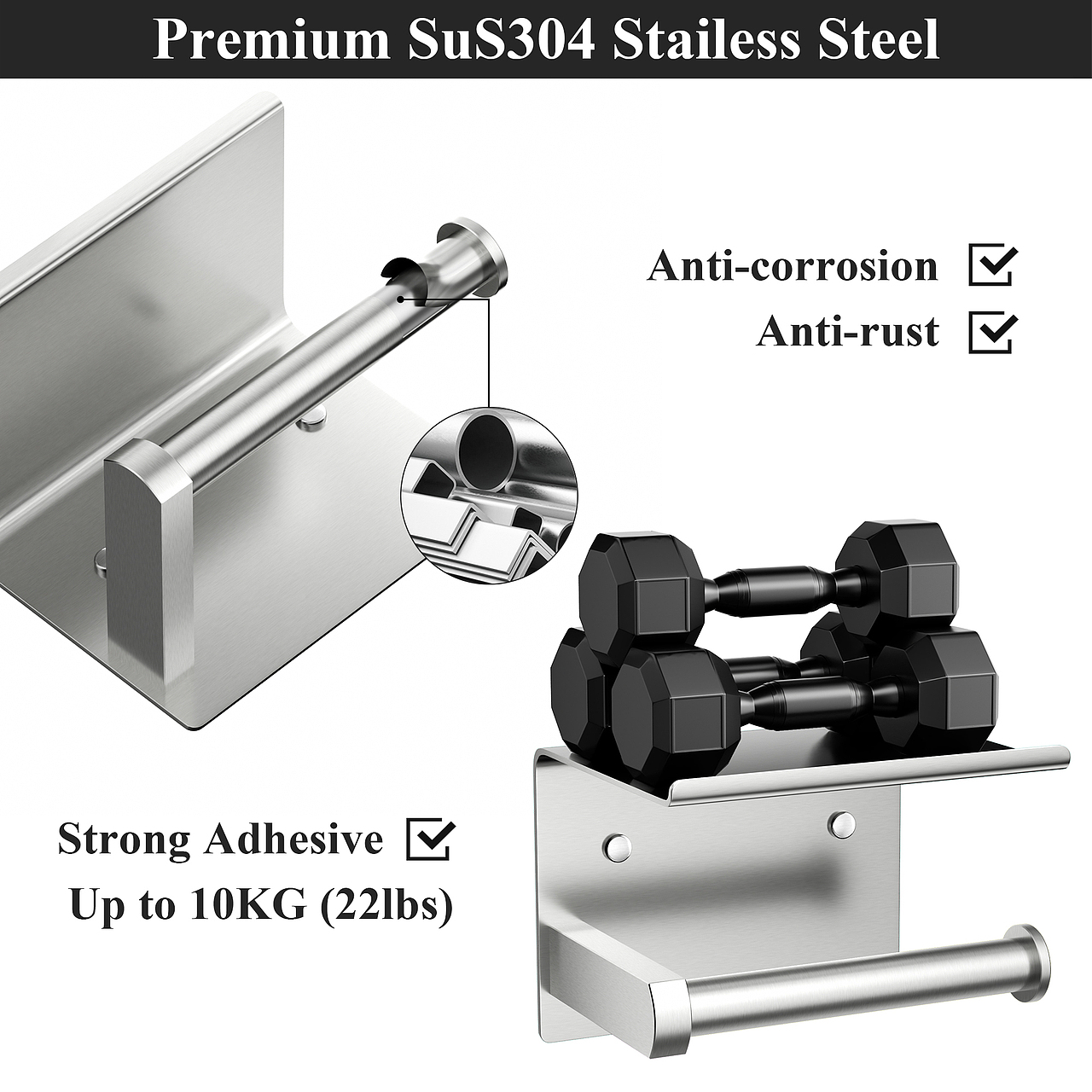 亚马逊吹风机架/纸巾架/沥水架 - 2024-Q2 - 产品渲染