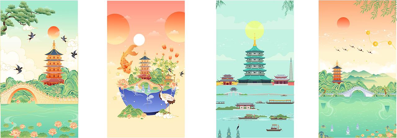 杭州印象插画（图ZMzExMTc0NzI0） - 其他UI - 站酷设计师Saltysugar原创素材 - 站酷ZCOOL