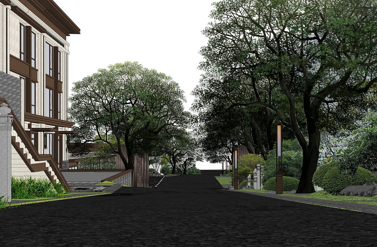 建发榕墅湾大区景观SU模型下载（图ZMzY0NDEzMjgw） - 景观设计 - 站酷设计师素模网原创素材 - 站酷ZCOOL