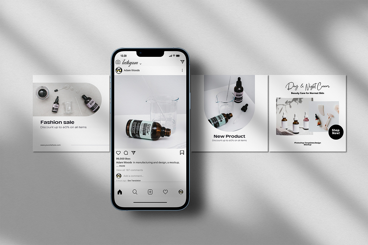 源文件分享—10款手机社交媒体APP UI界面光影场景样机
