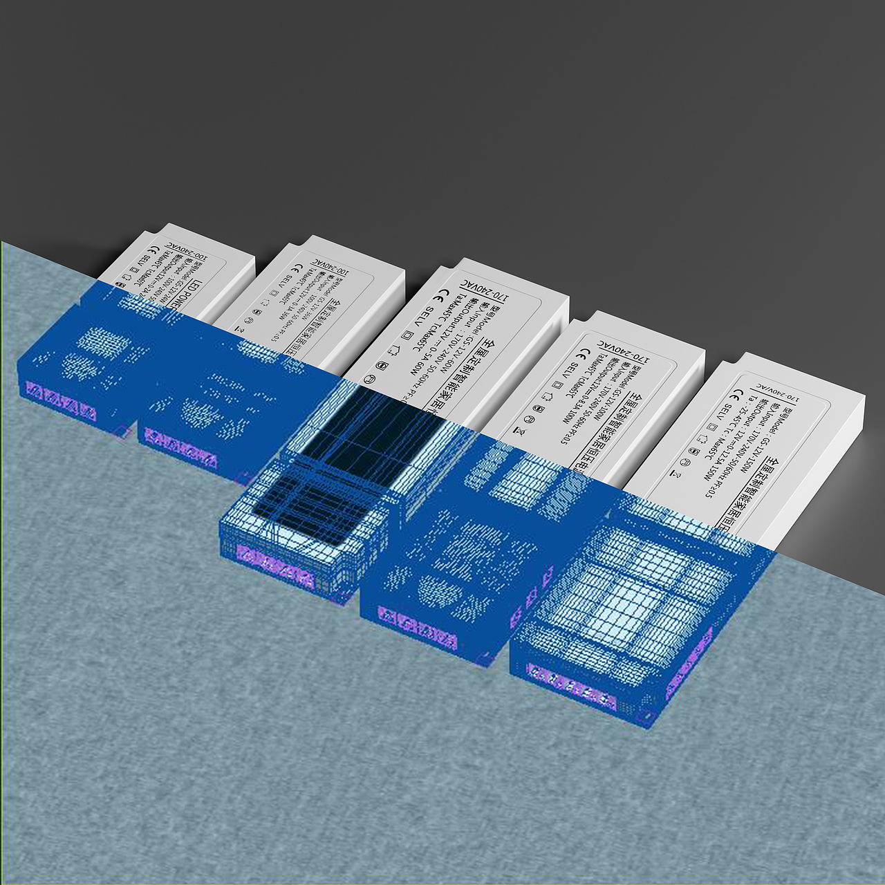 装修铝槽LED灯带3D建模
