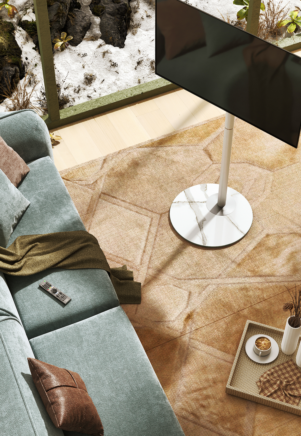 室内电视支架场景渲染