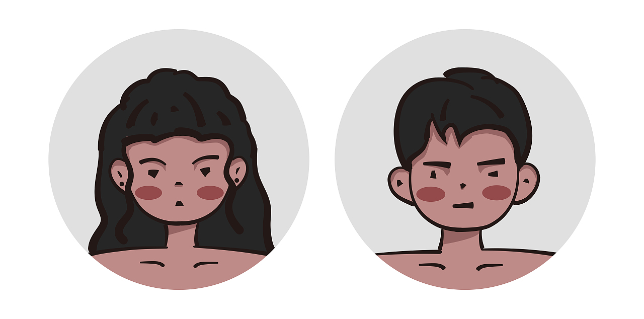 非洲情侣头像哈哈哈（图ZMzMzMzQ5MTYw） - 艺术插画 - 站酷设计师曰生曰生原创素材 - 站酷ZCOOL