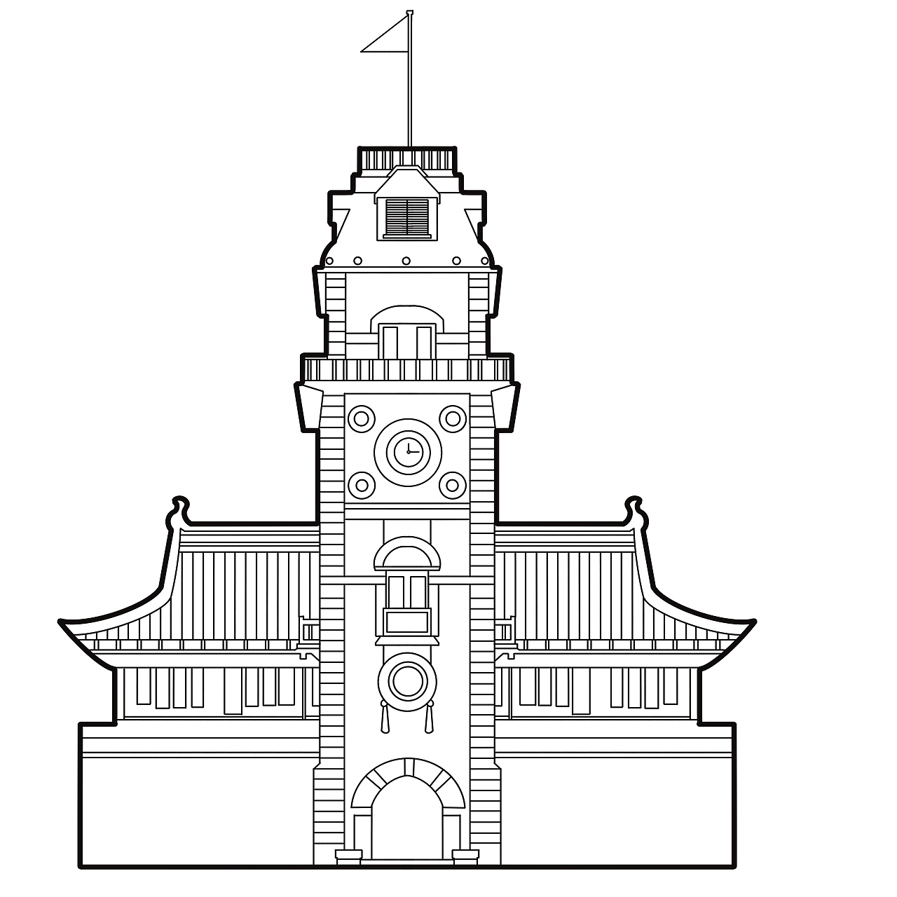 中国建筑线稿集合