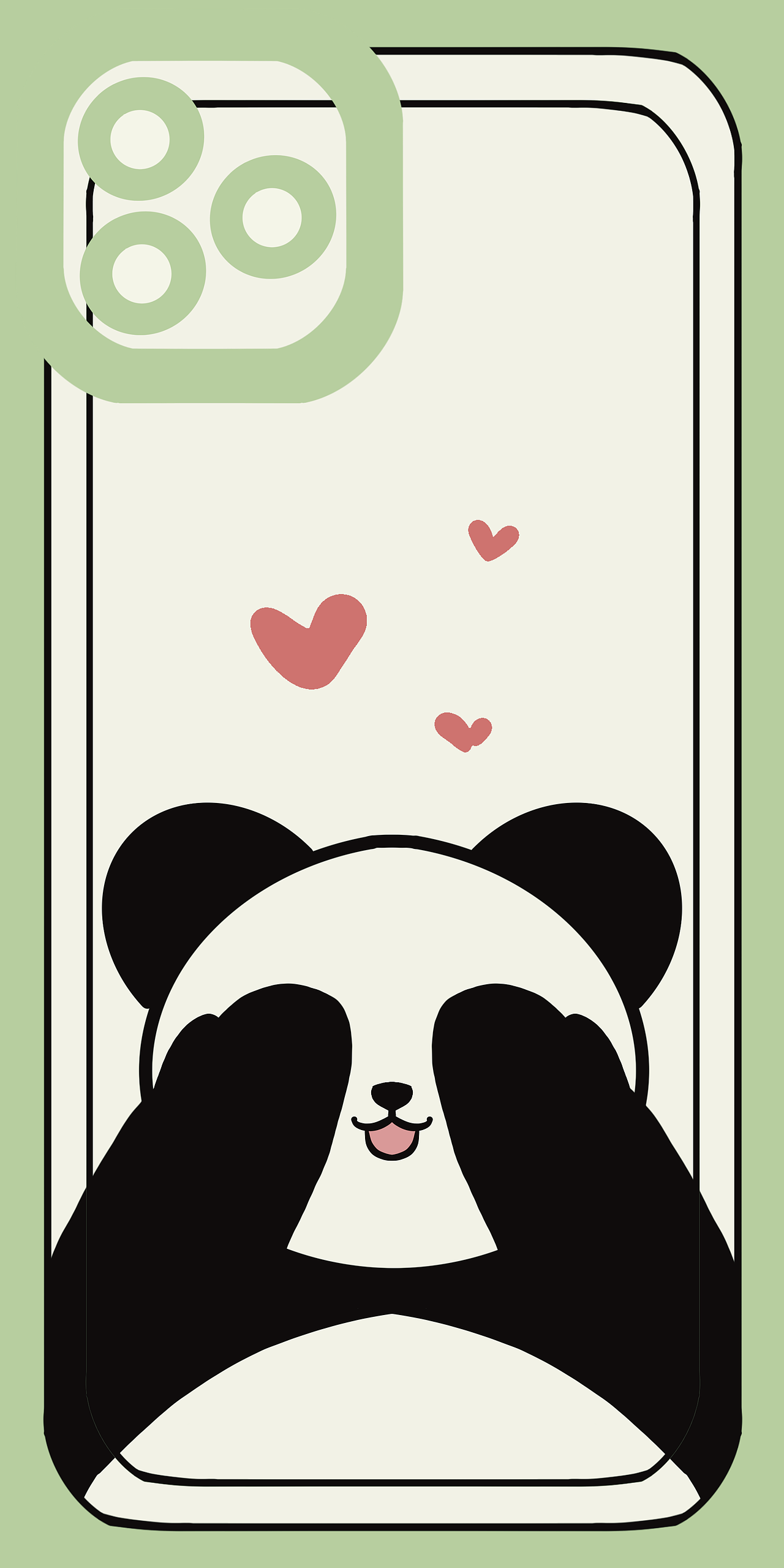 手机壳插画设计 胖胖小熊猫