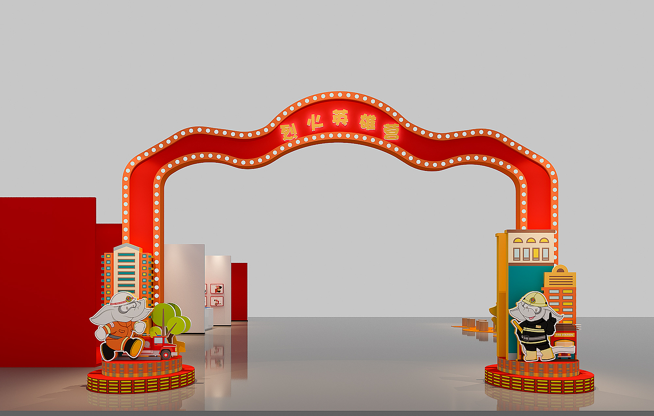 消防临展美陈造型（图ZMzQ1NDI4MDA4） - 其他空间 - 站酷设计师兜兜珊Susan原创素材 - 站酷ZCOOL