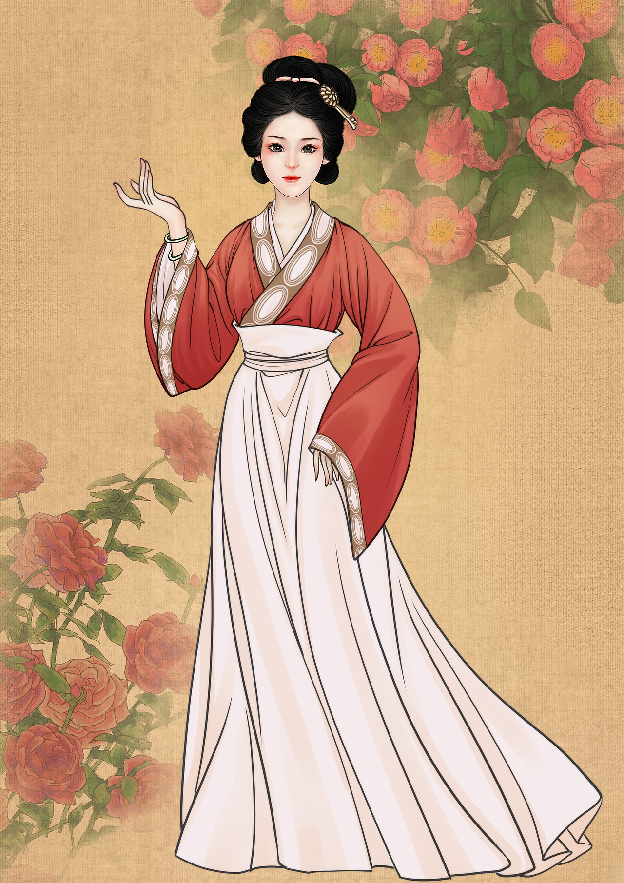 汉服少女（图ZMzA4NDcwNjEy） - 商业插画 - 站酷设计师秀手江湖原创素材 - 站酷ZCOOL