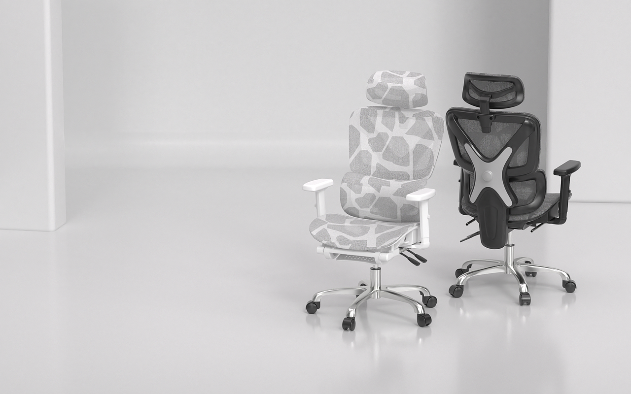 两支人体工学椅产品动画C4D+OC