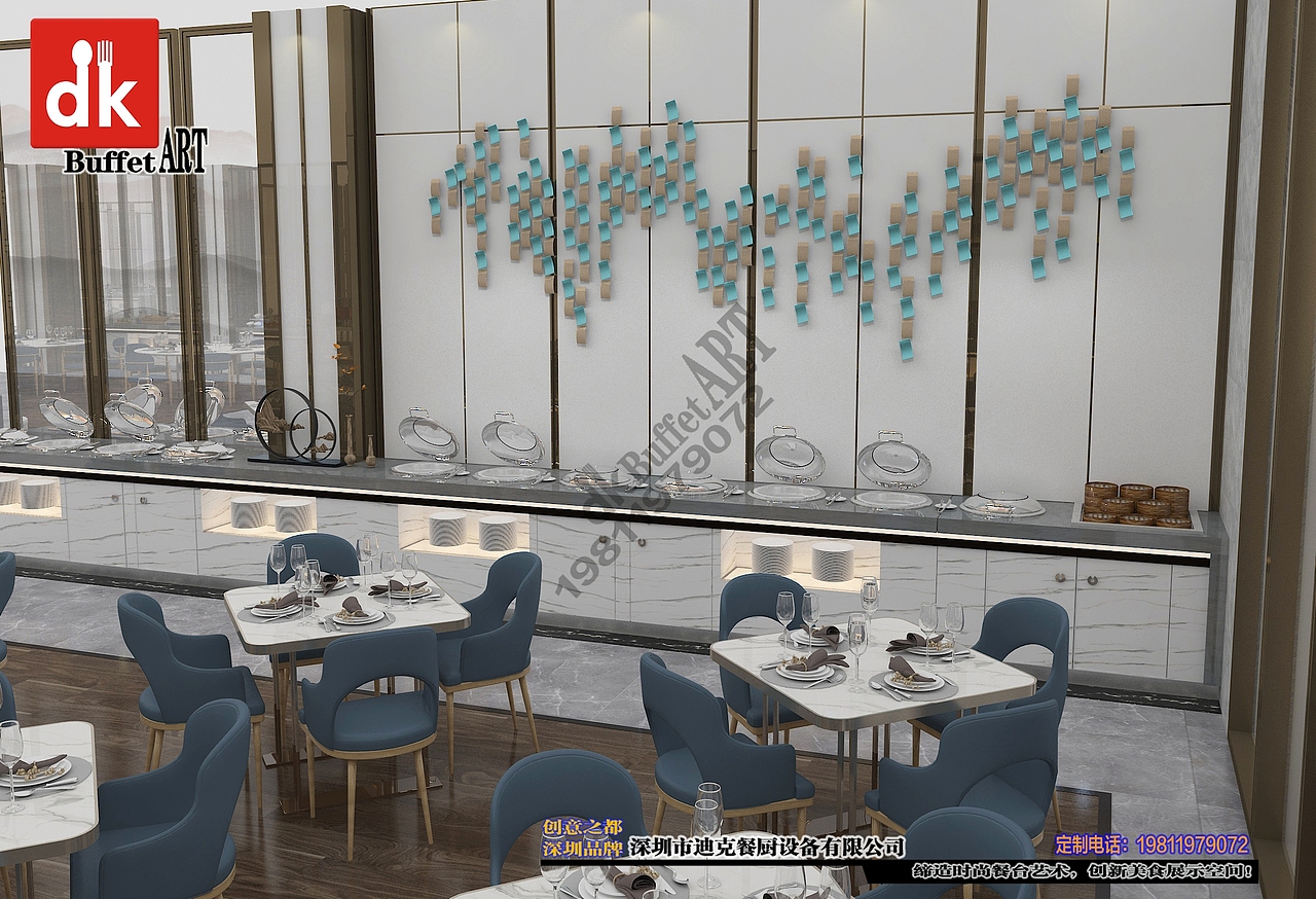 主题餐厅酒店自助餐台设计效果图hetel buffet table