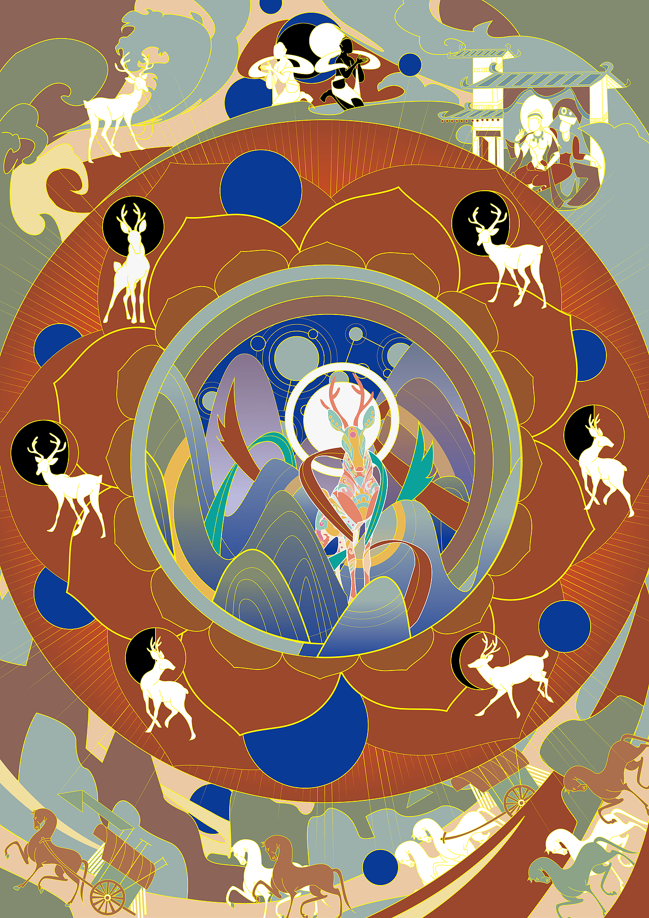 鹿王本生插画故事书籍