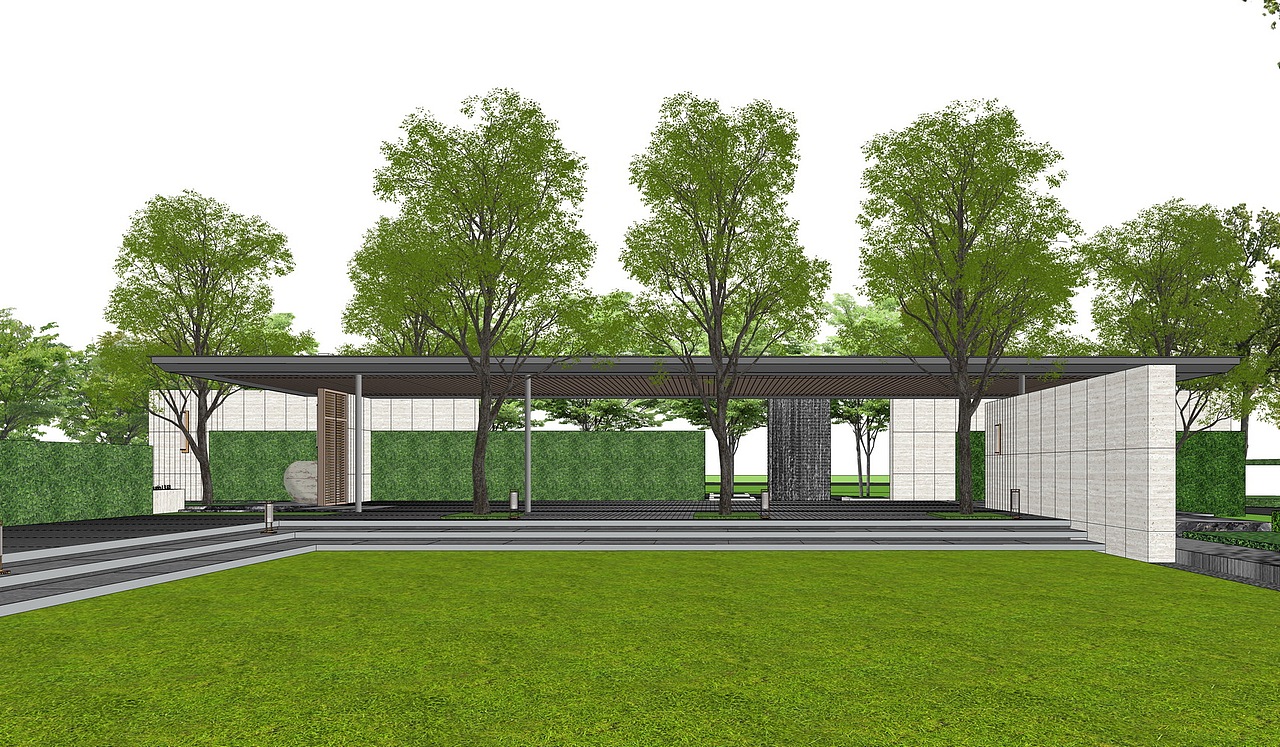 宁波万科朗拾大区景观SU模型下载