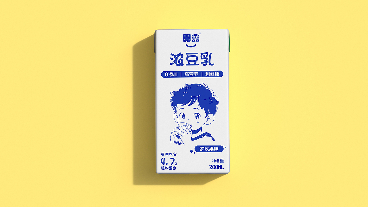 開鑫浓豆乳包装设计 | 无添加 高营养 利健康