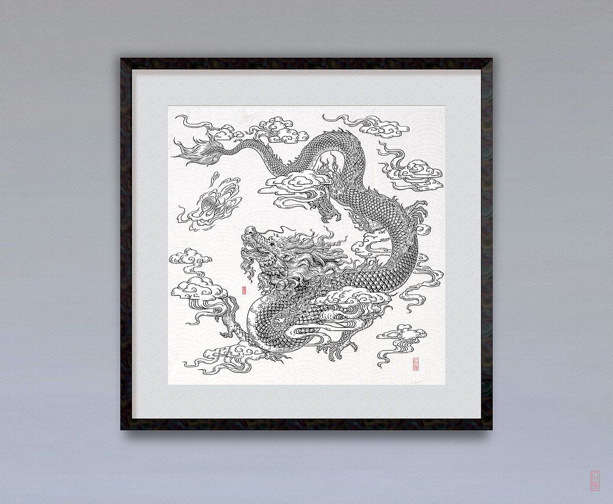 版画风丨龙与麒麟的插画（图ZMzU1NjkyNjMy） - 商业插画 - 站酷设计师石海_Arshey原创素材 - 站酷ZCOOL