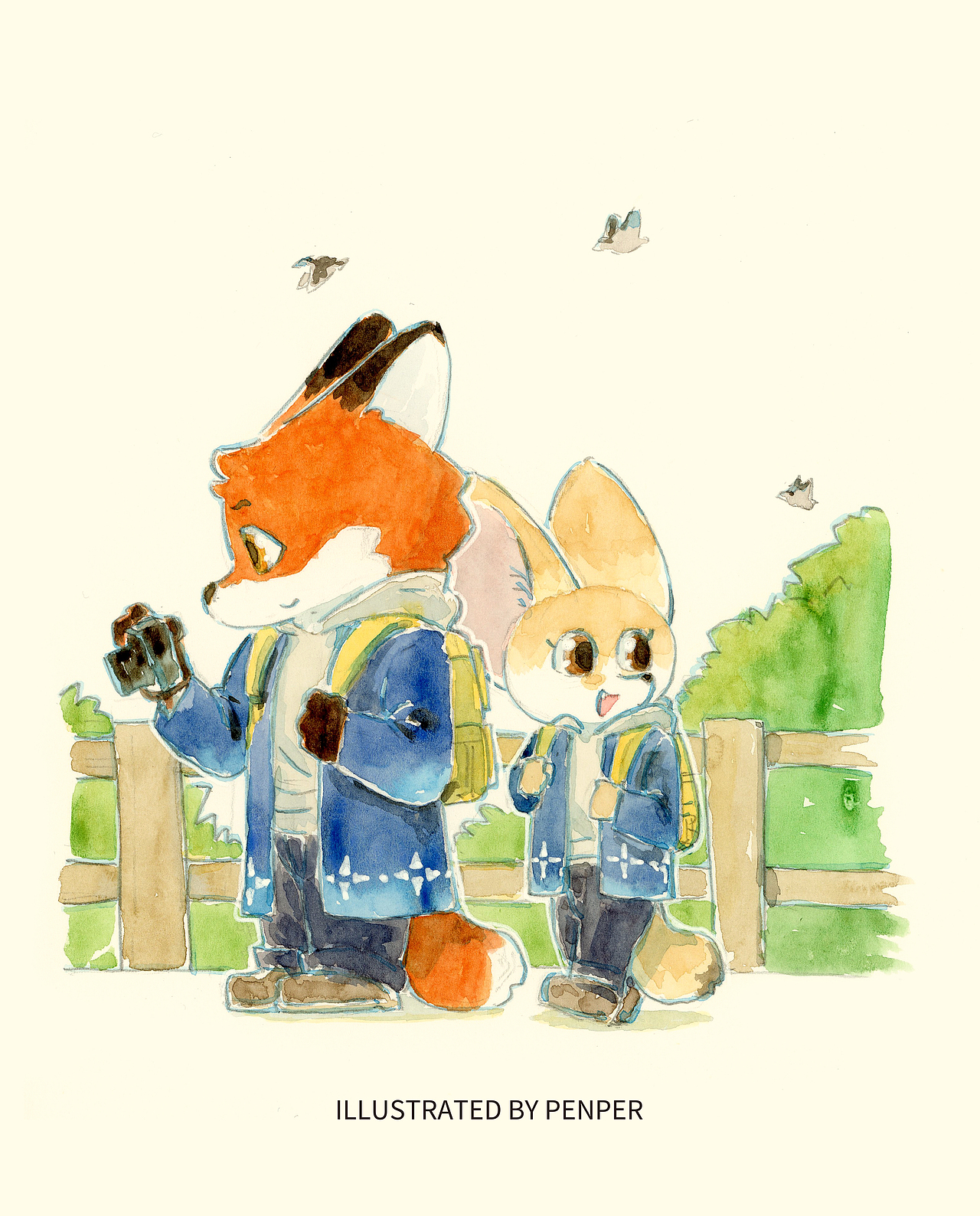 倒倒狐系列作品——倒倒狐和耳廓狐妹妹