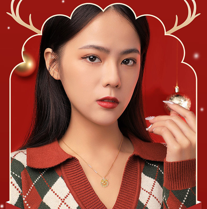 珠宝首饰银饰-圣诞铃铛项链详情主图