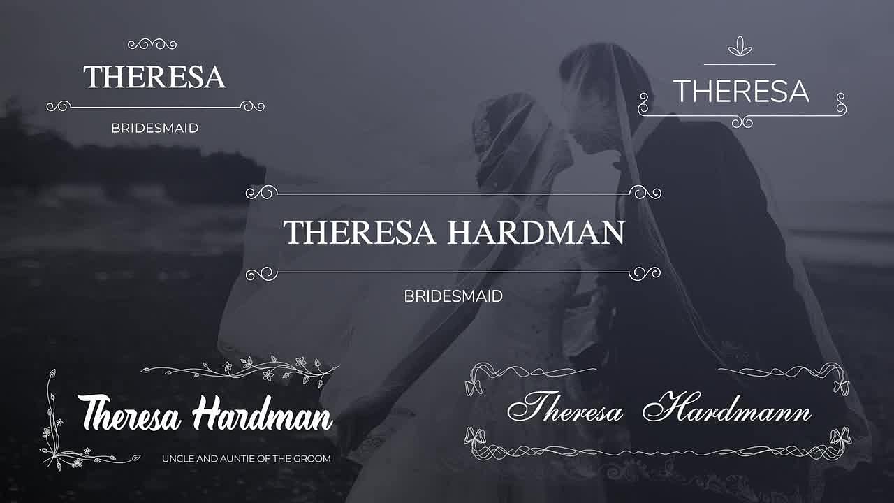 PR模板|独特专业动画简单婚礼字幕标题展示